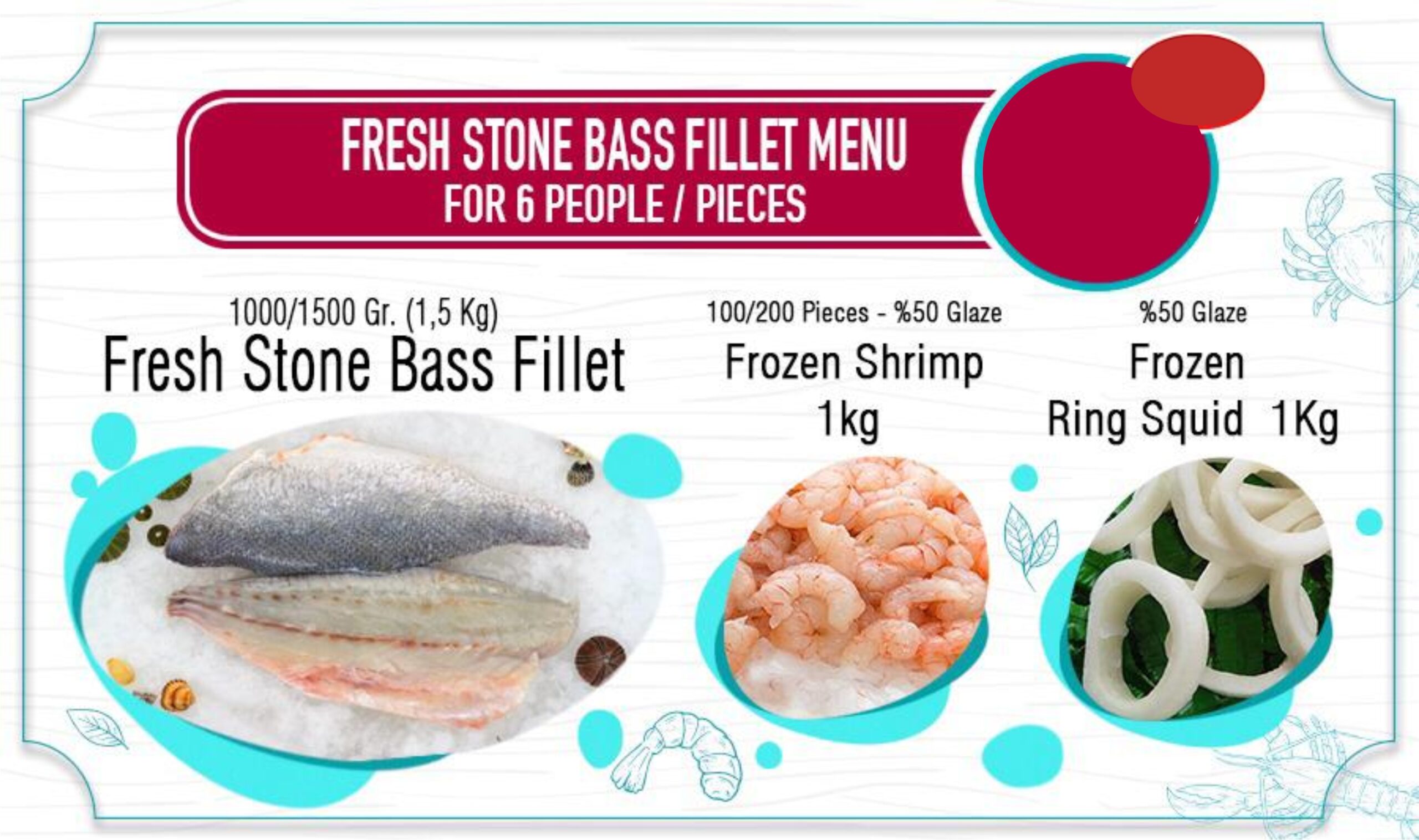Stone basse fillet Menu (for 6 people)